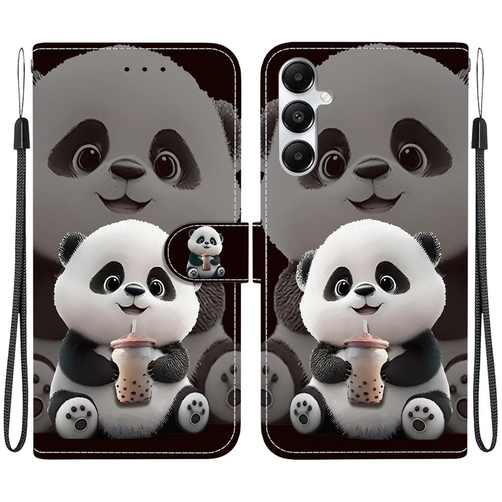 Чехол-книжка из искусственной кожи ручной работы для Samsung Galaxy A35 (A356E/A356B/A356U)- Противоскользящий ударопрочный чехол с ремешком на запястье и дизайнами в виде сердец/роз и кошек