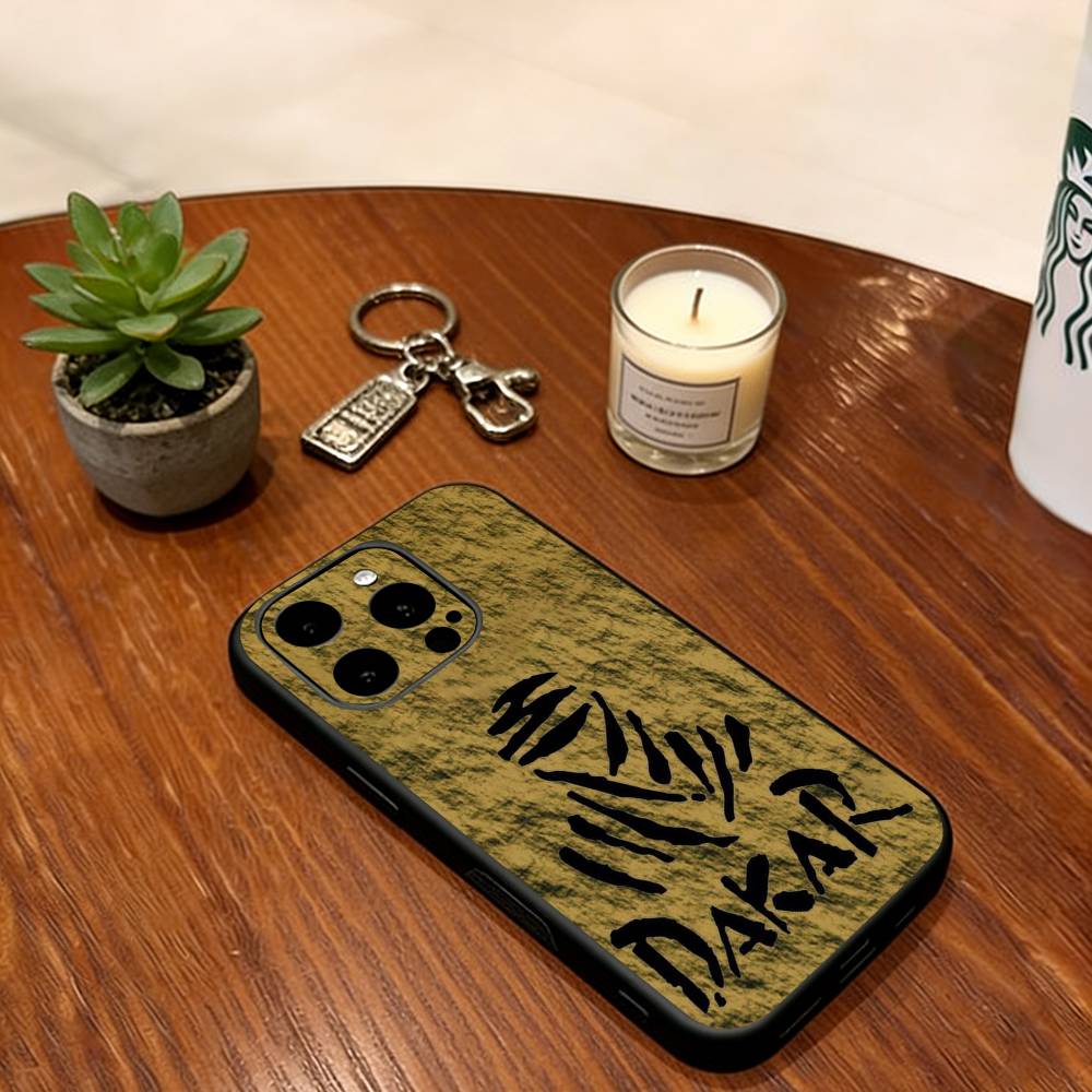 R-Rally x D-Dakar Style Phone Case For iPhone 17,16,15,14,13,12,11 Plus,Pro Max,XS,Soft Silicone Black Cover