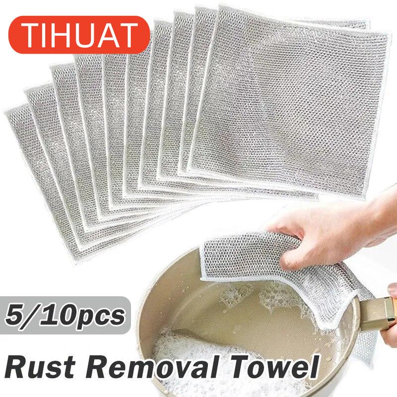 Kitchen Magic Rag for Cleaning, Metal Steel Wire, A Cleaning Rag, Two -layer, Anti -stick, Oil, Iron, A Rag for Washing Dishes, A Rag for Dishes