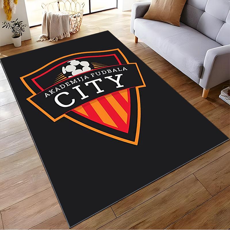City Soccer Academy Logo Rug suitable as a non-slip mat for the living room or bedroom sofa
