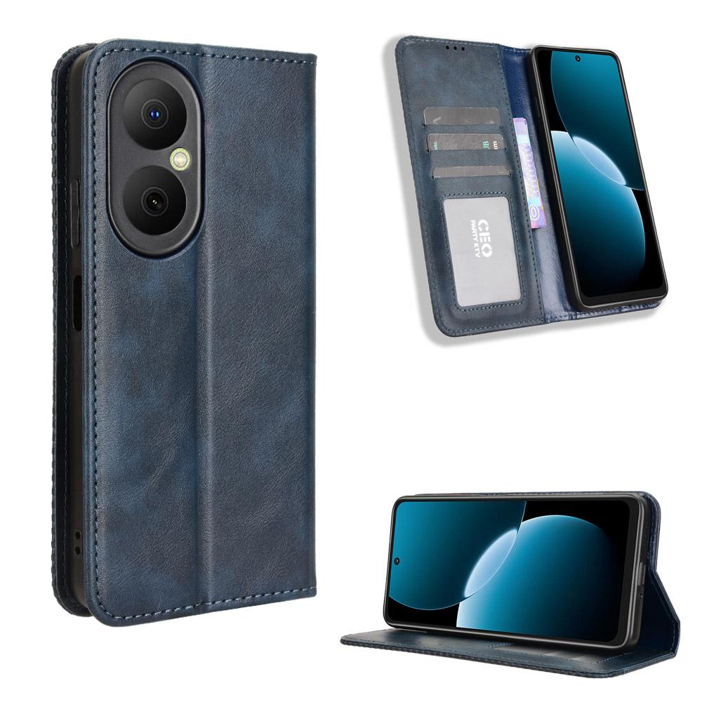 For Huawei Enjoy 80 Leather Case Wallet Stand Retro Texture Phone Cover