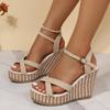 Fashion 2024 Wedge Sandals for Women's New Platform Cross Strap Fashion Shoes Female Summer Buckle Strap Sandal