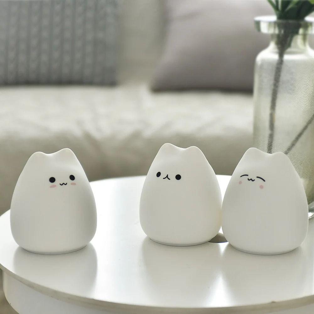Animal Cat LED Colorful Night Light Night Lamp Indoor Sensor Lamp  Children Kids Room
