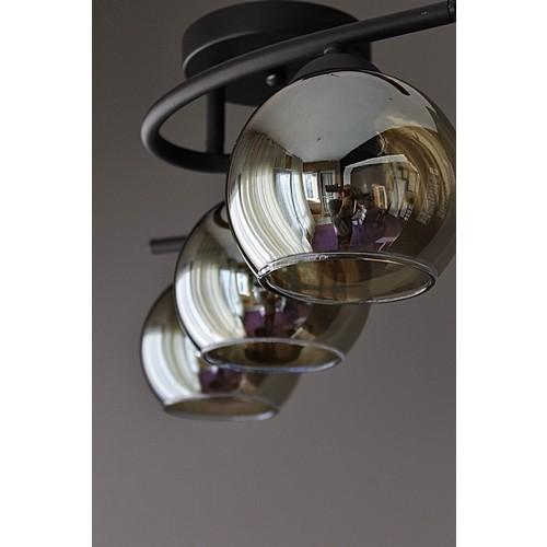 Люстра Освещение Современная черная дымчатая стеклянная люстра Poyraz из 3 предметов