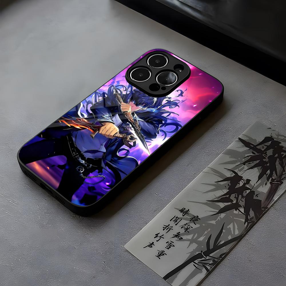 Аниме Игрис The Leveling Чехол для телефона Закаленное стекло Для IPhone 17 13 14 16 12 15 11 Pro Max Plus Mini X XR SE2020 Coque