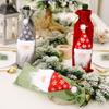 Creative Christmas Forest Santa Burlap Wine Bottle Cover For Holiday Cheer