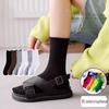 Colorful Women's Mid Tube Socks - Trendy Spring/Autumn Candy Colors with Curling Pile Design