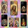 Дева Гваделупская Для iPhone 13,17,11,12,16,14,15,Plus,Pro Max,XS,X,XR,SE,Mini,8,7,Мягкий Силиконовый Черный Чехол для Телефона