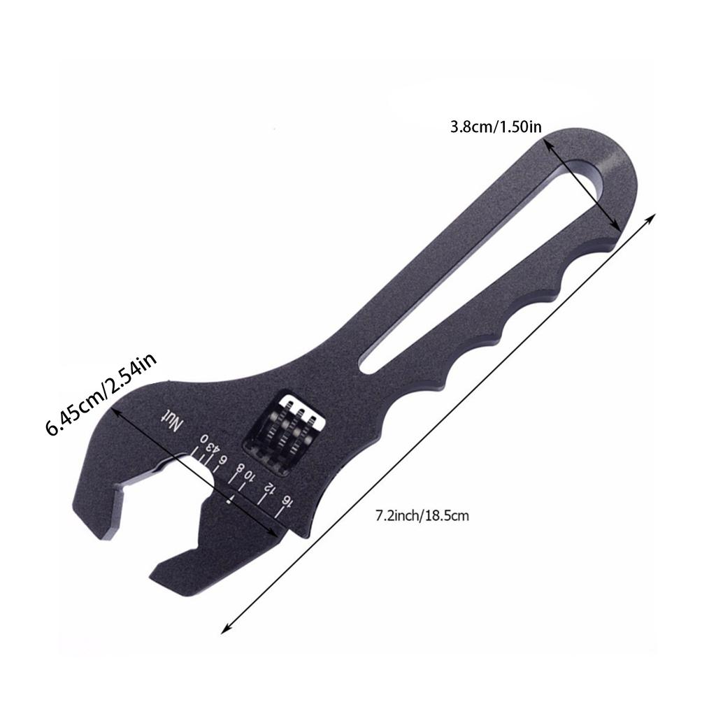 3AN-16AN разводной ключ для фитингов, легкий черный алюминиевый инструмент, гаечный ключ для шланговых фитингов, адаптеров, концевых адаптеров