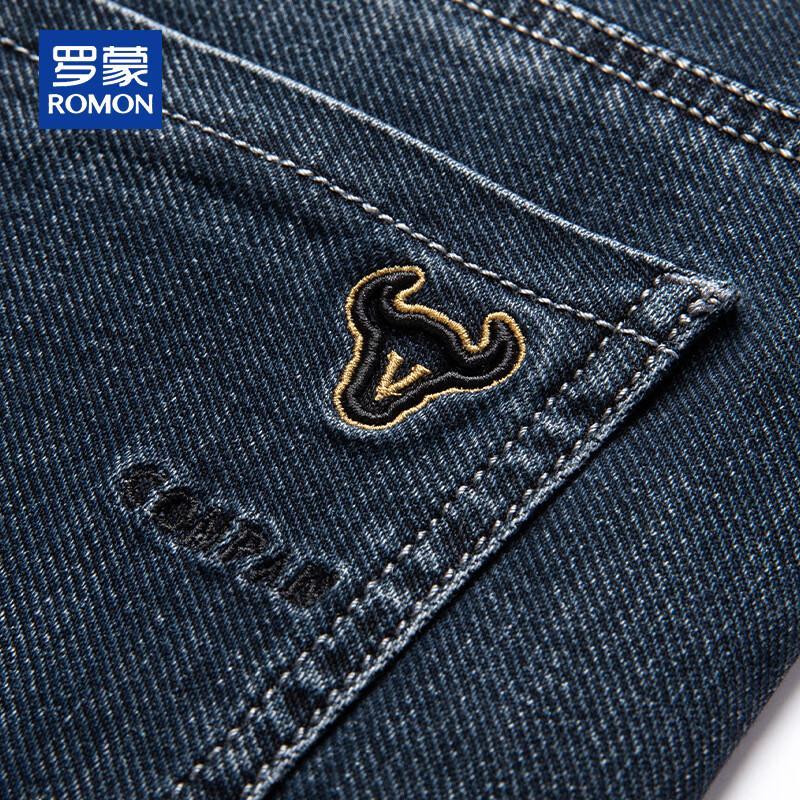 ROMON Мужские джинсы прямого кроя свободного покроя стрейч