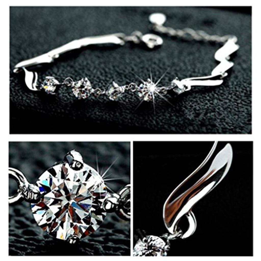 Регулируемый браслет из стерлингового серебра с австрийскими кристаллами и шипами на цепочке для женщин и девочек, стильный