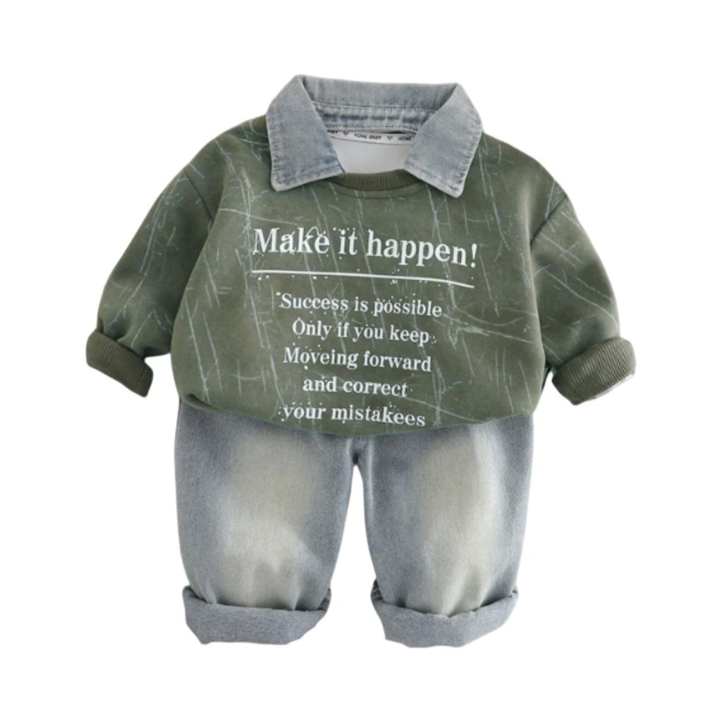 Детский повседневный комплект с длинным рукавом, удобные наряды для повседневной носки