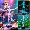 Water Safe Aquarium Decor Dancing Skeleton, Pneumatic Moving Bone Figurine for Fish Tank, Funny Halloween Accessory Waterproof Skeleton Ornament with
