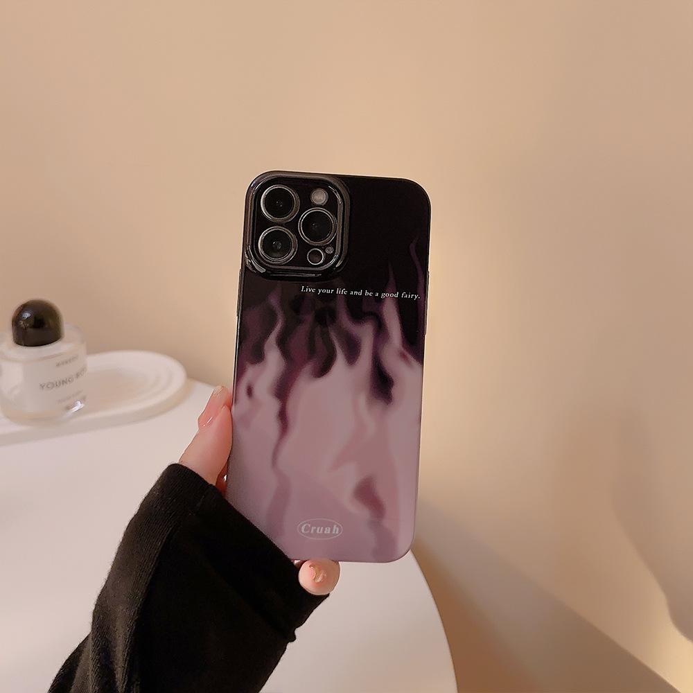Арт Фиолетовый Огонь Чехол для iPhone 13 iPhone 15 iPhone 16 Pro Max