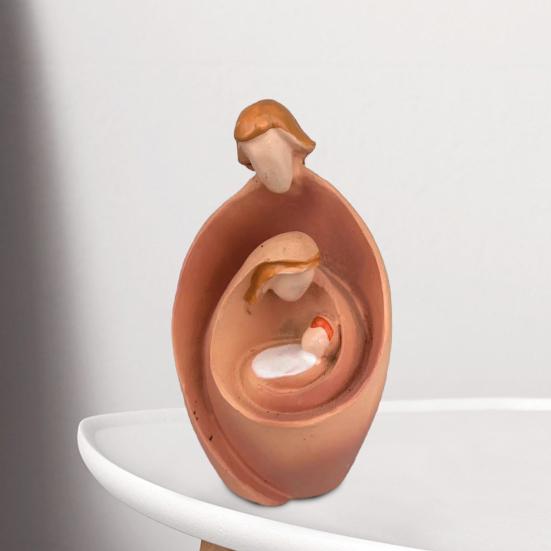 Abstract Nativity Advent Resin Figurine Holy Family Statue Joseph Virgin Mary Birth of Jesus Sculpture Home Office Desktop Decoration Ornament