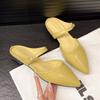 Fashion Flats Women Slippers Pointed Toe Sexy Mules Shoes Summer Sandals Woman 2025 Fashion New Designer Slingback Slides Ladies Shoes