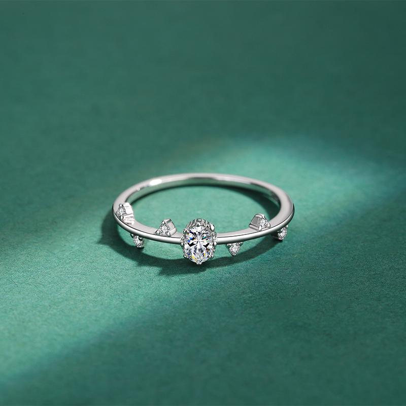 Классическое кольцо с круглыми кристаллами неправильной формы и цирконом для женщин, оригинальное кольцо из стерлингового серебра для помолвки, свадебный подарок, ювелирные изделия