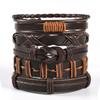 Eif Dock Vinatge Gothic Punk Skull Star Metal Multilayer Leather Bracelet Men Bracelets & Bangles Male Arm Jewelry
