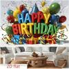 2D Colorful Happy Birthday Backdrop for Kids & Toddler Birthday Parties