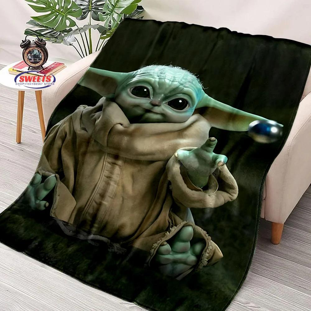 Warm and Cozy Flannel Blanket, Star Wars Grogu Din Djarin Blanket, Sofa Bedroom Office Leisure Nap Cover Blanket,Kid's Nice Gift