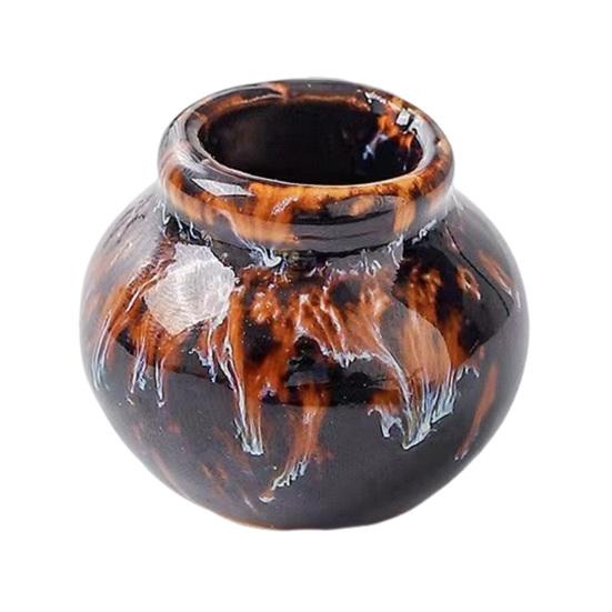 Мини-статуэтка вазы для цветов, винтажная цветная керамика, миниатюрная статуэтка вазы, скульптура, крошечный держатель для цветочного горшка, украшение