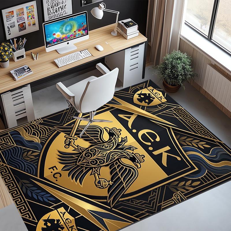 AEK Athens FC Pattern Rug, Indoor/Outdoor Mat, for Picnic, Gameroom, Bedroom, Office, Living Room, Home Decor Carpet, Birthday Gift