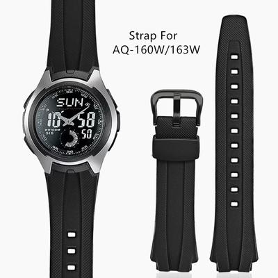 Сменный резиновый ремешок 17 мм для Casio AQ-160W/AQ-163W, мужской резиновый ремешок, водонепроницаемый браслет, аксессуары для часов