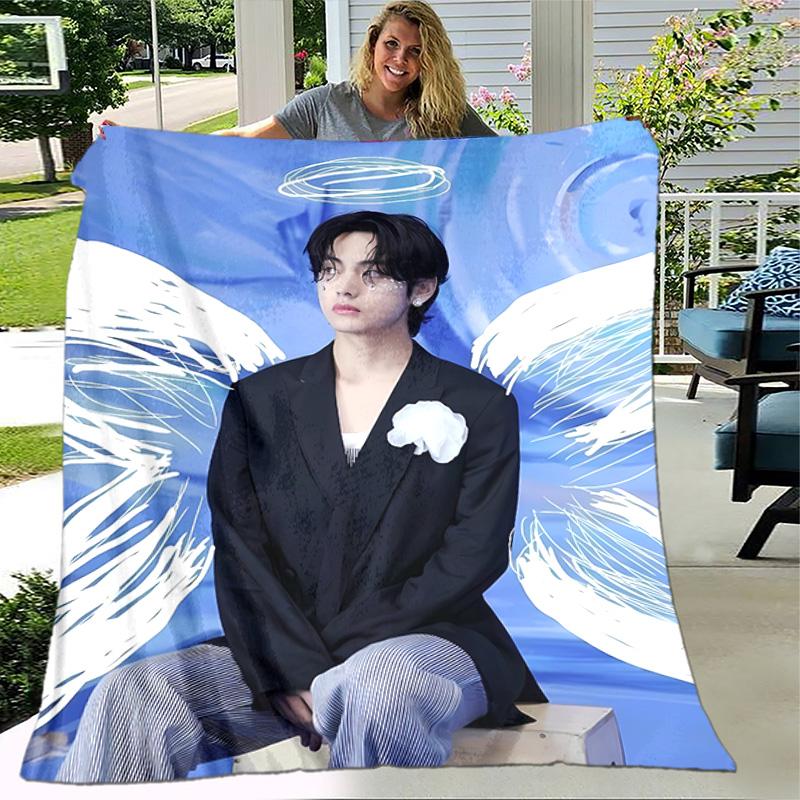1pc Blanket - Min Yoongi Print Design, Lightweight Blanket for Sofa, Bed- Soft &Warm, Gift for All Seasons