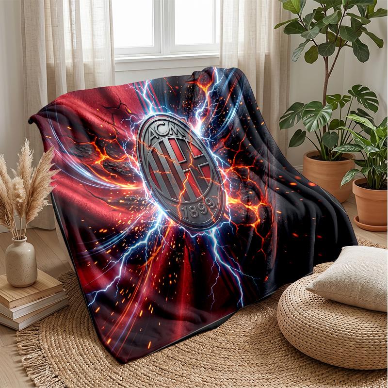 AC Milan Theme blanket Soft Flannel Blanket Plush Throw Blanket Cozy Sofa Bed Blanket for Home Decor
