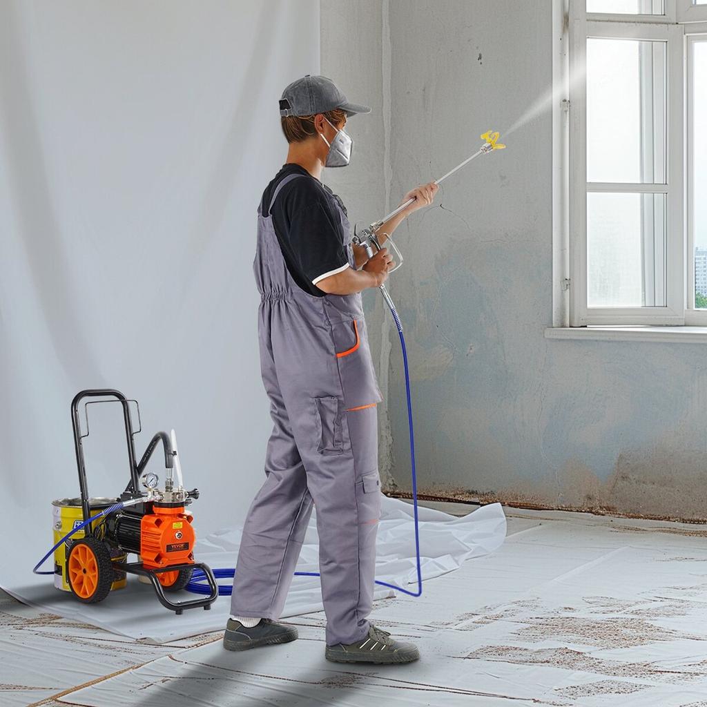 Cart Airless Paint Sprayer Diaphragm Paint Airless Sprayer 1100W Electric