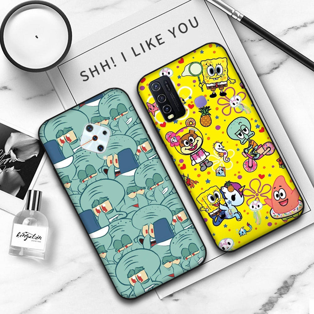 Черный мягкий чехол JS45 SpongeBob Friend для OPPO Reno 8 6 5 4 Pro Plus Find X3 A17 A3 A31 A38 A40 A53 A54 A55 A74 A76 A78 A77 A80 A94 A95 A96 Lite