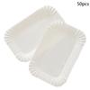 50/100Pcs Rectangular Cake Tray White Paper Plate Disposable Dinner Paper Plate