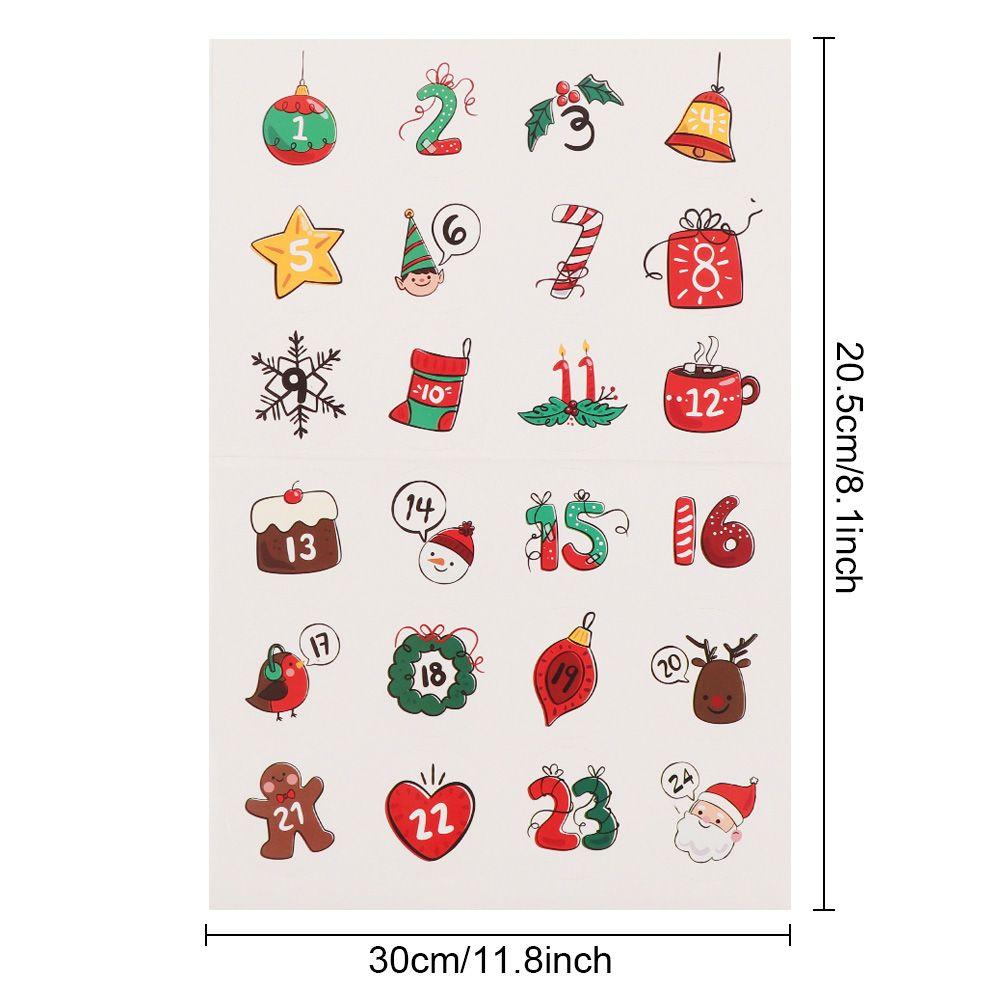 Biscuit Candy Self Adhesive Advent Calendar Number Christmas Label Paper Sticker Packaging Labels