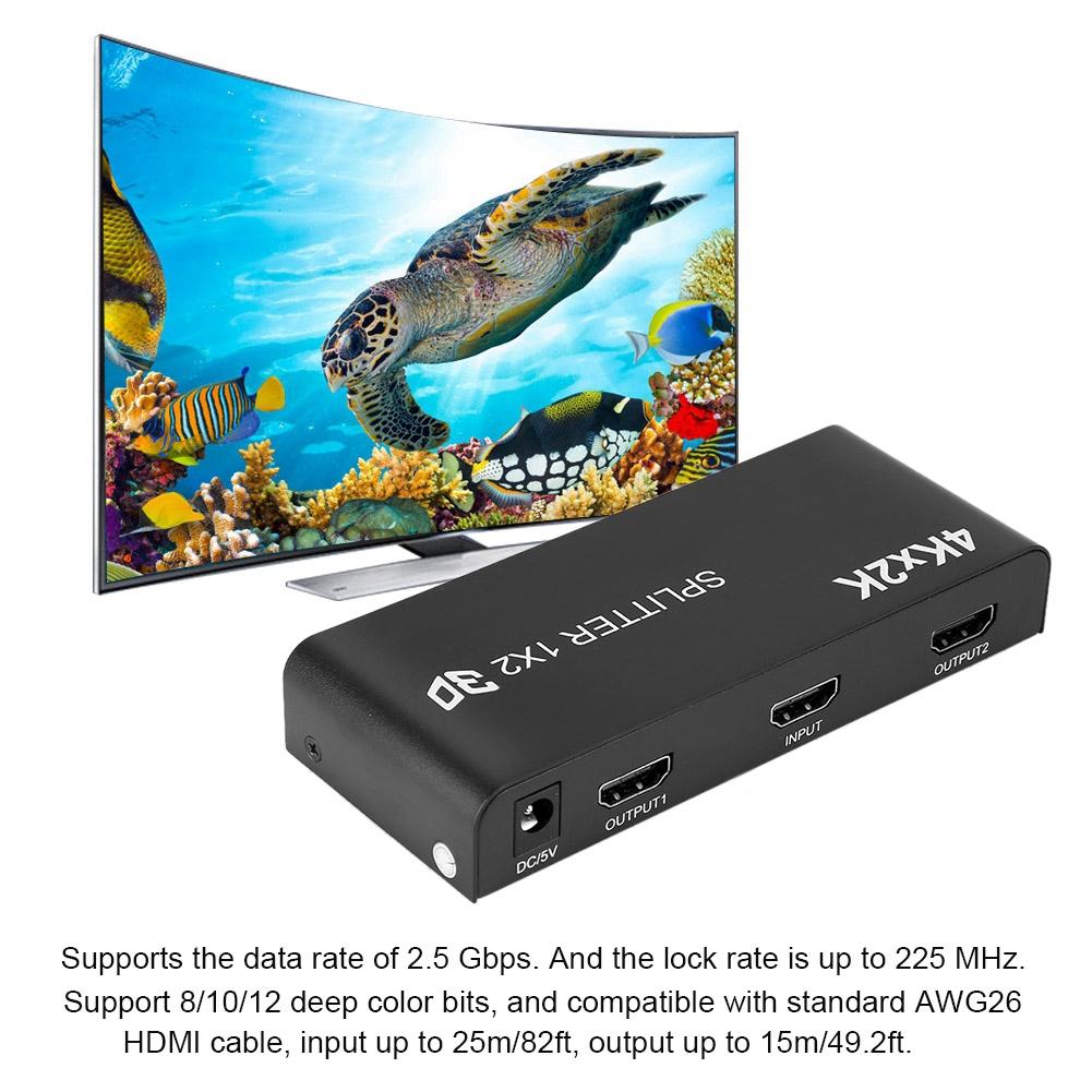 Металлический 4K HDMI Стандартный 1080P 60 Гц 3D Видео Коммутатор Разветвитель(1 вход 2 выхода )