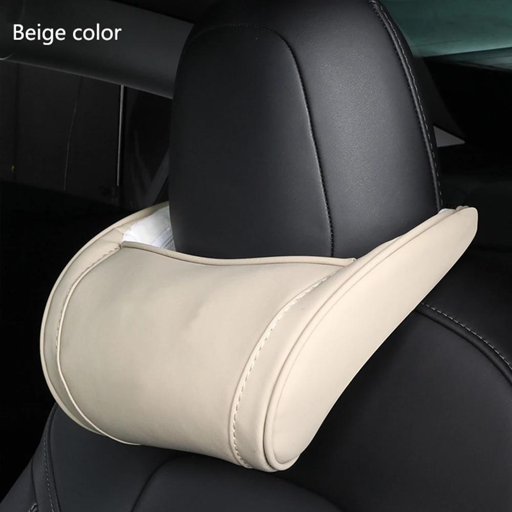 Neck Pillow Headrest Pillow Automobile Seat Neck Rest Auto Seat Head Support Pillow Accessories Suit For Tesla Model 3 Y X S