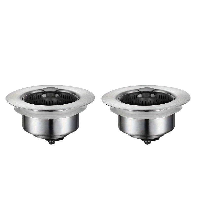 1/2pcs Clog-Free Sink Strainer Basket, 3-in-1 with One-Touch Pop-Up Core, Universal Size Easy Install Drain Filter,Sink Strainer