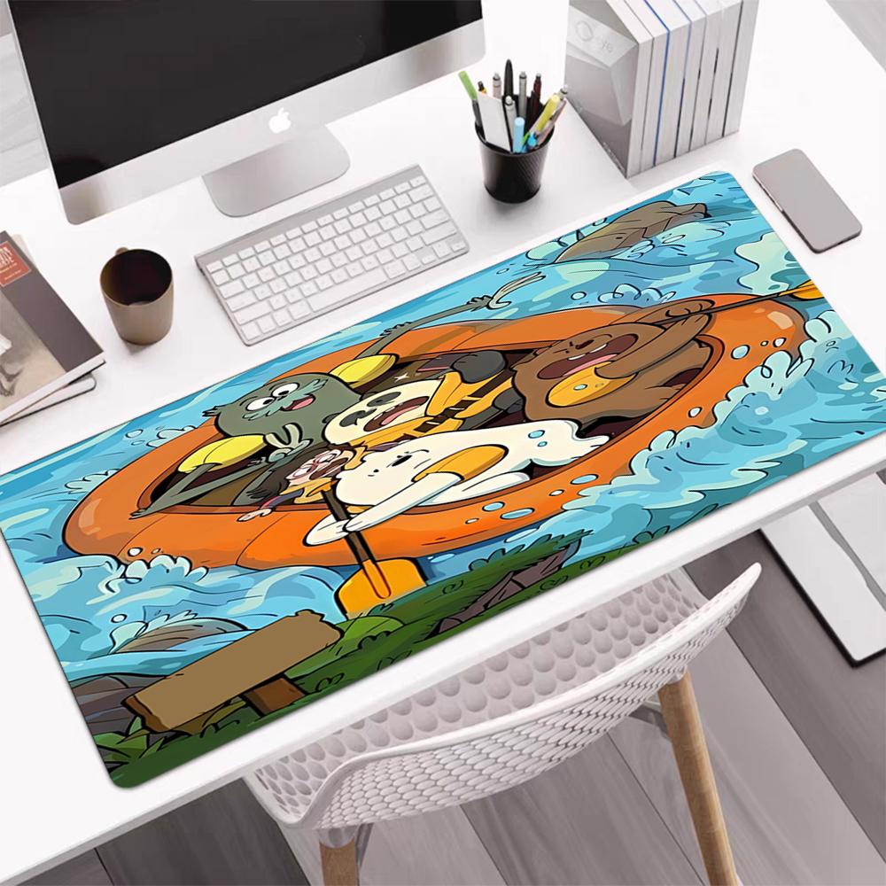 We Bare Bears Theme Mouse Pad, Non Slip Rubber Base, Multifunctional Office & Home Decor, Perfect for Workspace Personalization.