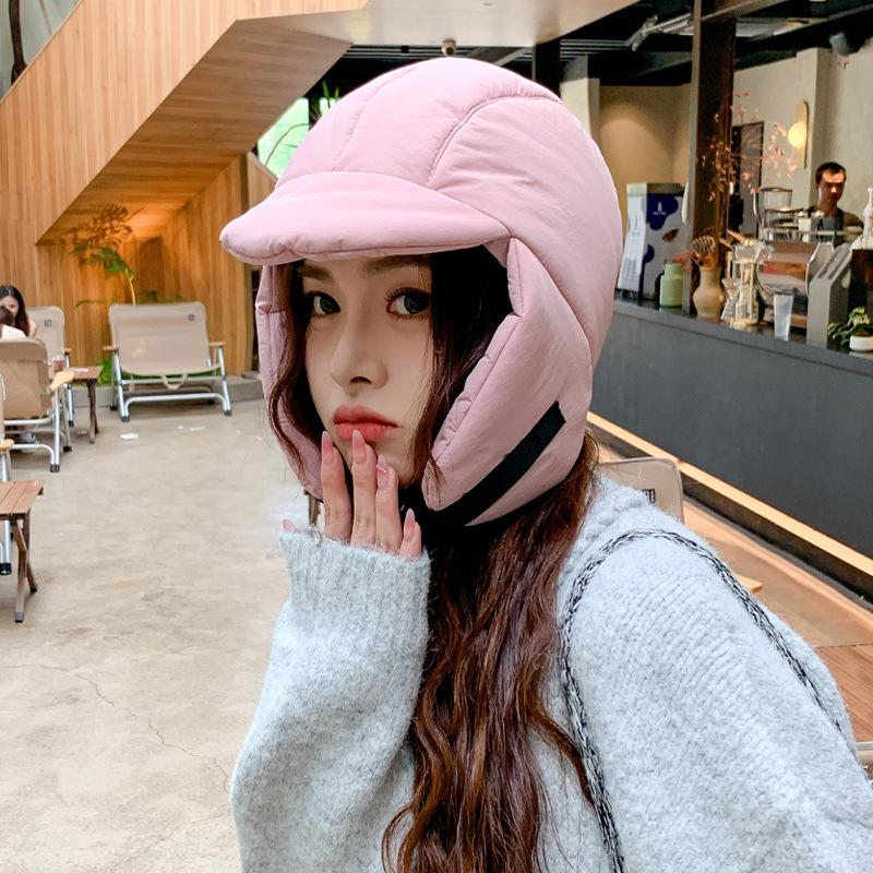 Корейская новая милая и крутая шапка-ушанка женская пуховая плюс пуховая шапка Лей Фэн зимняя теплая шапка от холода шапка для верховой езды с защитой ушей