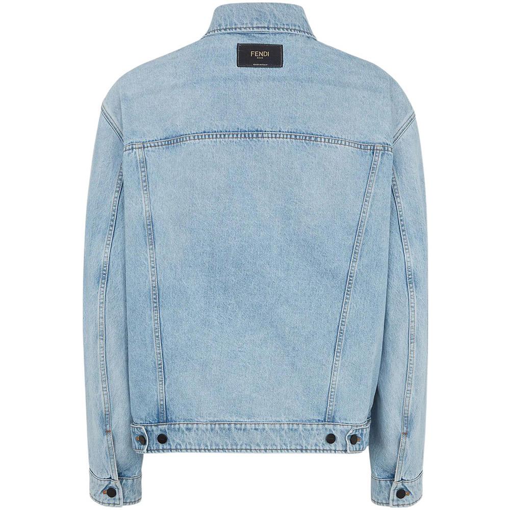 FENDI SS22 Denim Jacket Men's Light Blue FW1027AIEUF0QG0