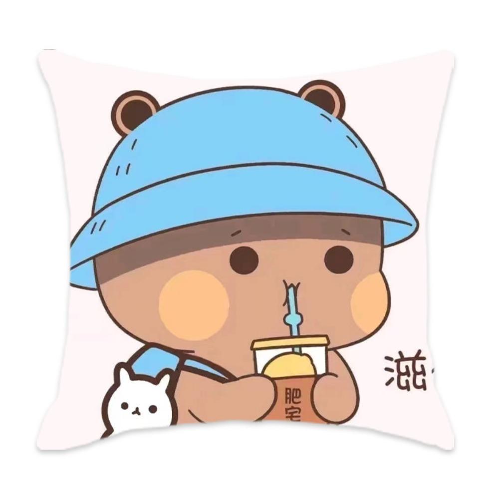 45x45cm Bubu Dudu Pillow Cover Microfiber Soft Anime Throw Pillow Case Comfortable Washed Material Pillow Shell Sofa