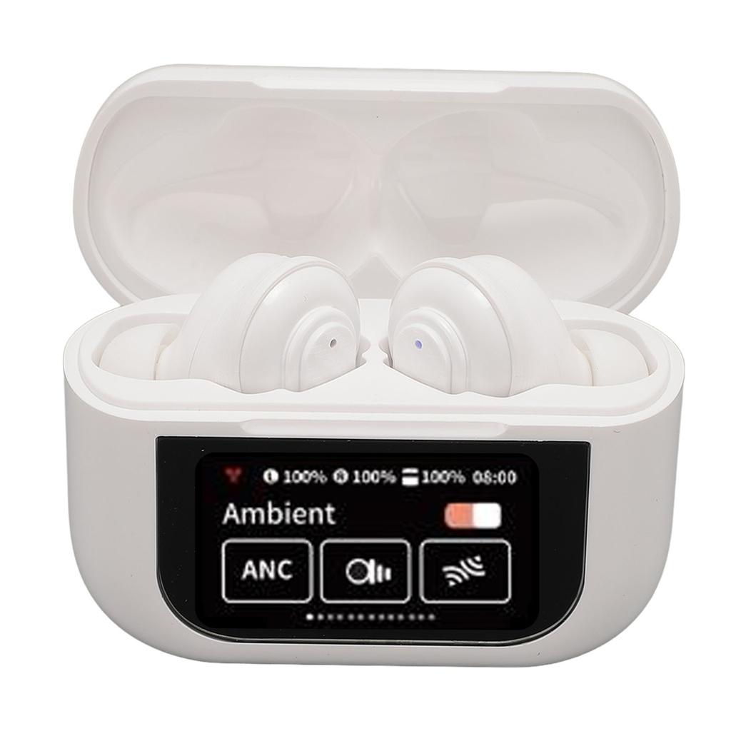 Wireless Earbuds with Touch Screen ENC Noise Cancelling Stereo Sound Bluetooth 5.4 Earphones for Music Calling