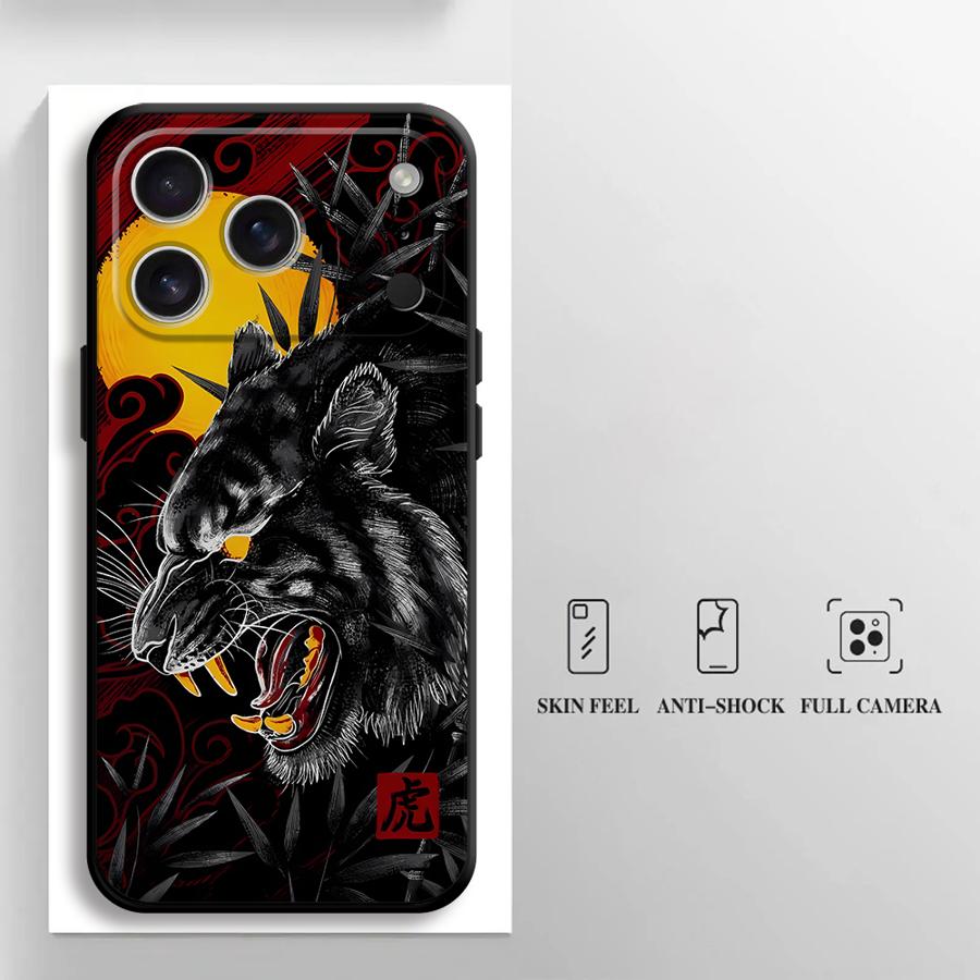 Чехол 'Тигр и Дракон' для Apple iPhone 17 Pro Max 13 11 12 Air XR XS MAX 16 14 15 Pro 7 8 Чехол для телефона