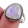 Кольцо из стерлингового серебра 925 пробы с натуральным радужным лунным камнем, размер 10 u2v90