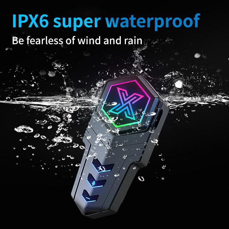 Гарнитура для мотоциклетного шлема, Bluetooth, комплект громкой связи, водонепроницаемые беспроводные наушники с шумоподавлением, 1000 мАч, с окружающим освещением