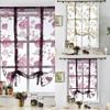 Home Decor Flower Roman Curtains Kitchen Valance Tulle Sheer Panel Bedroom Window Drape
