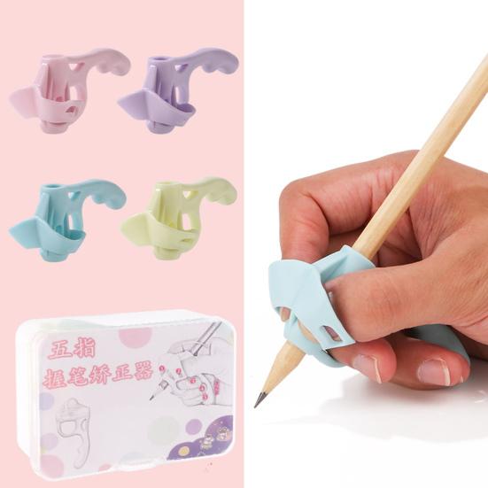 4 шт. детский держатель для карандашей эргономичный дизайн ручка корректор карандаши практика письма силиконовые накладки на пальцы помощь при захвате ручки