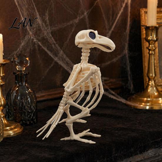 Creepy Halloween Party Props Animal Skeleton, Realistic Fish Bird Spider Snake Cat Skeleton Spooky Model for Party, Haunted House, Graveyard