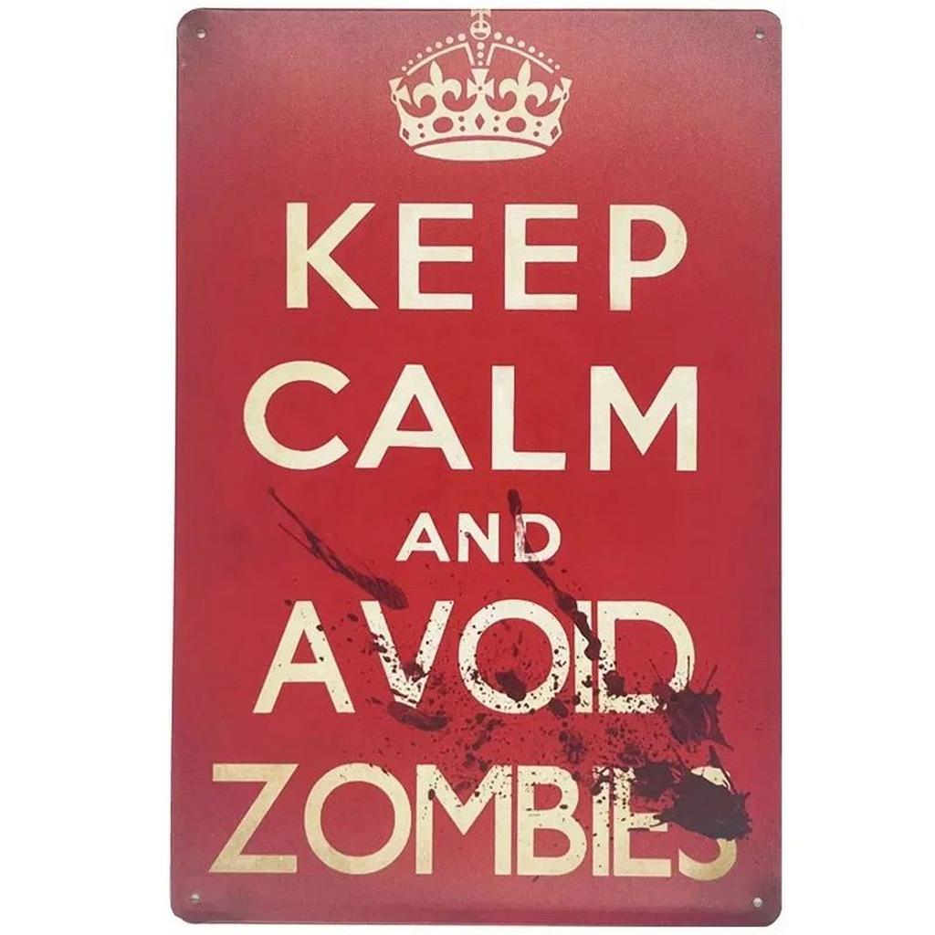 HD Metal Tin Sign Vintage Funny Warning  Restricted Area Wall Decor Retro Gun Zombie Radiation Sign for Home Bar Garage Man Cav