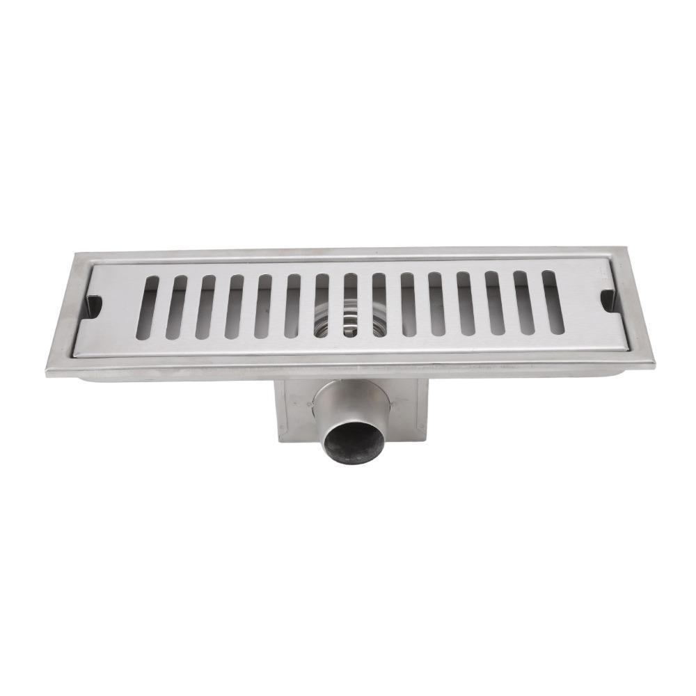 304 Stainless Steel Floor Drain 30 × 10 cm / 11.81×3.94in Shower Floor Drain  Bathroom