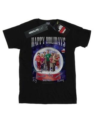 Женская/женская хлопковая футболка бойфренда Happy Holidays